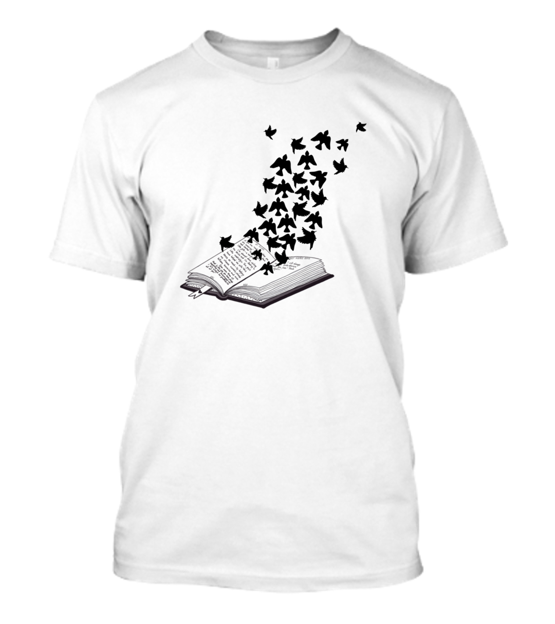 Where Imagination Takes Flight Book And Birds In Flight T-Shirt