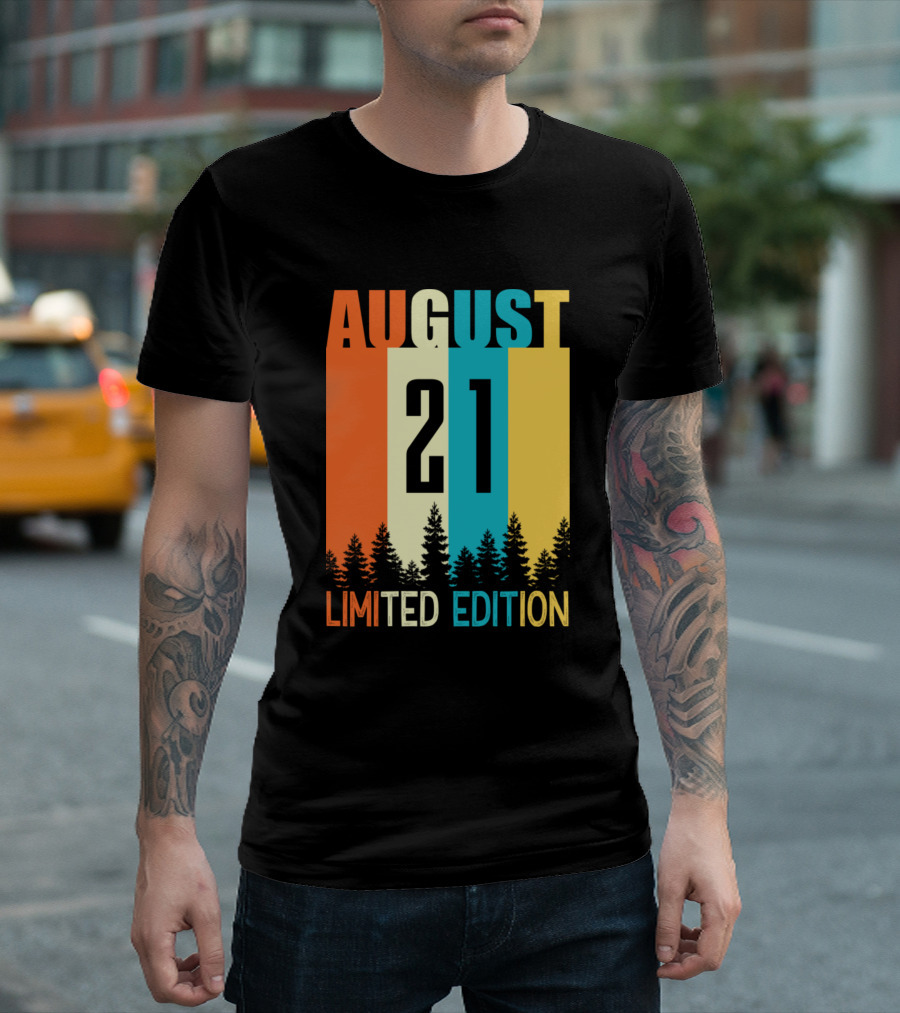 August 21 Vintage Birthday T-Shirt