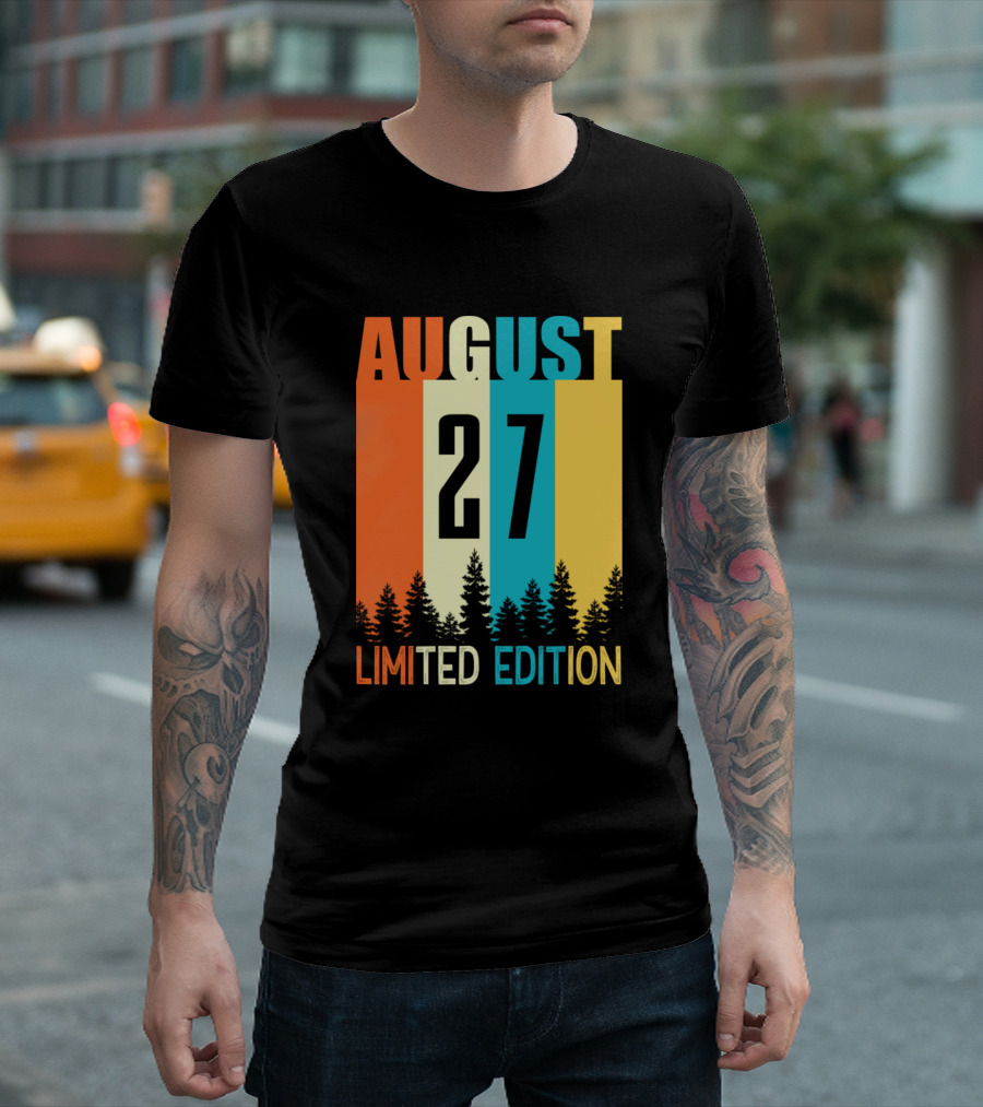 August 27 Vintage Birthday T-Shirt