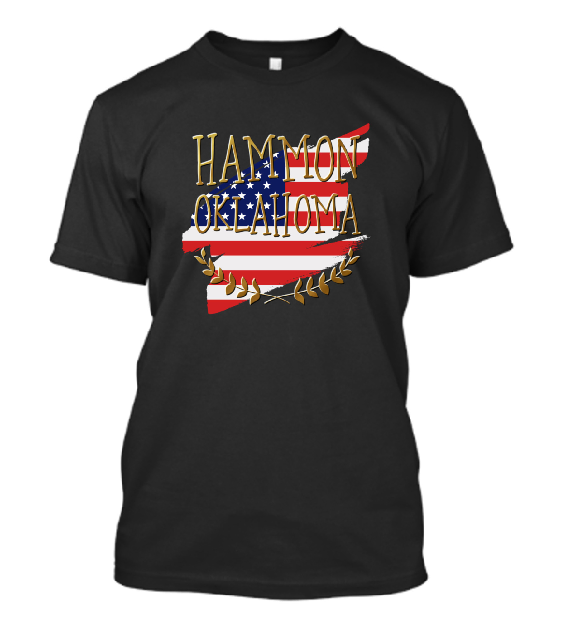 Hammon Oklahoma American Flag Laurel T-Shirt