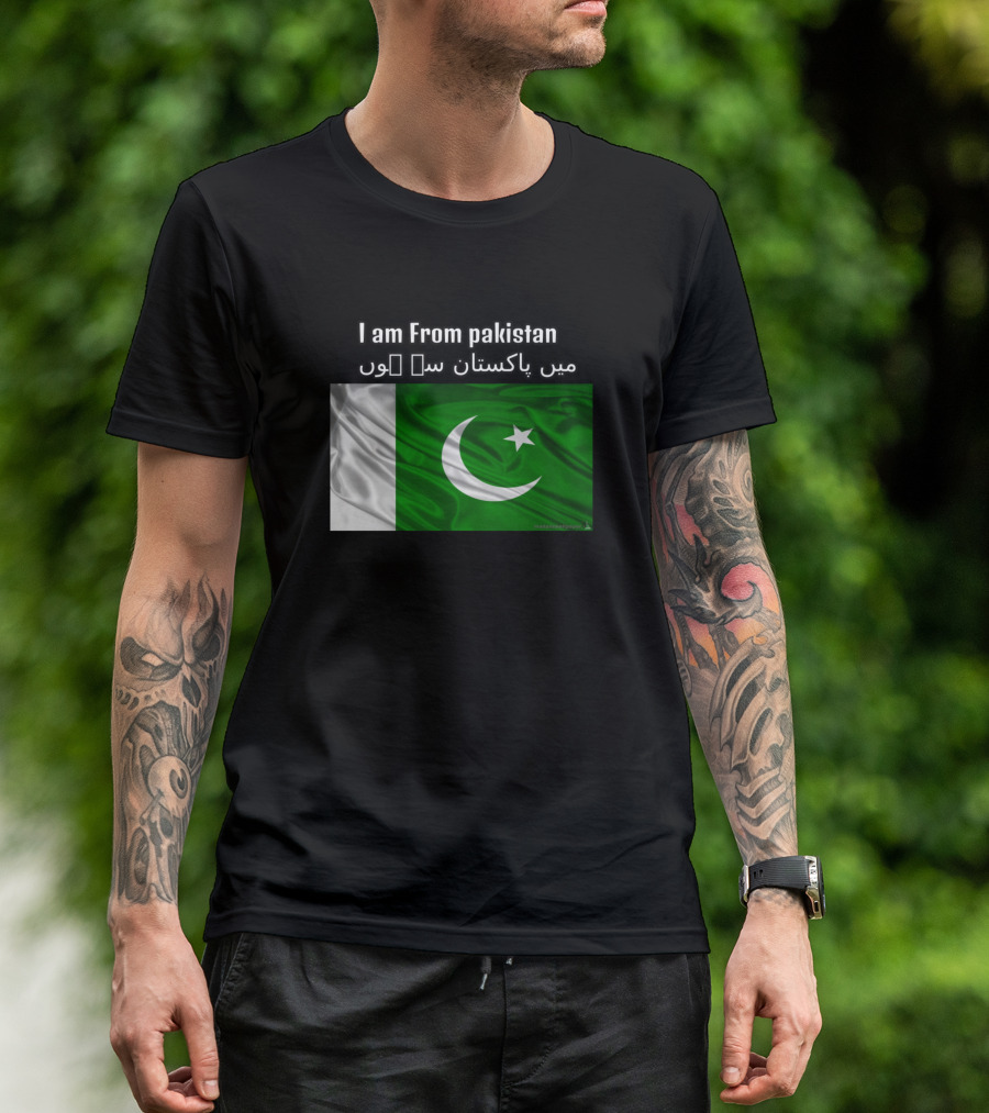 I Am From Pakistan Green And White Flag Crescent Star T-Shirt