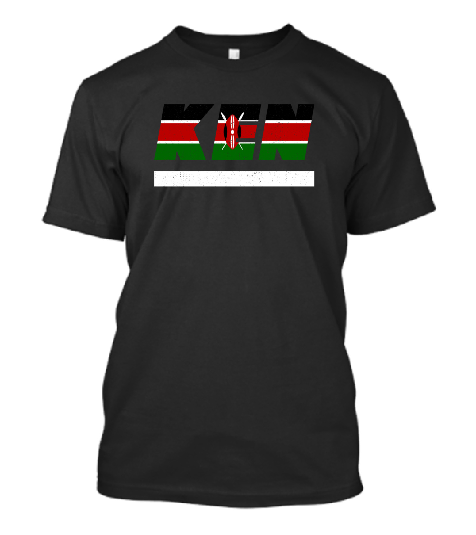 Ken Kenya African Iso Code 3166 Flag Shield T-Shirt