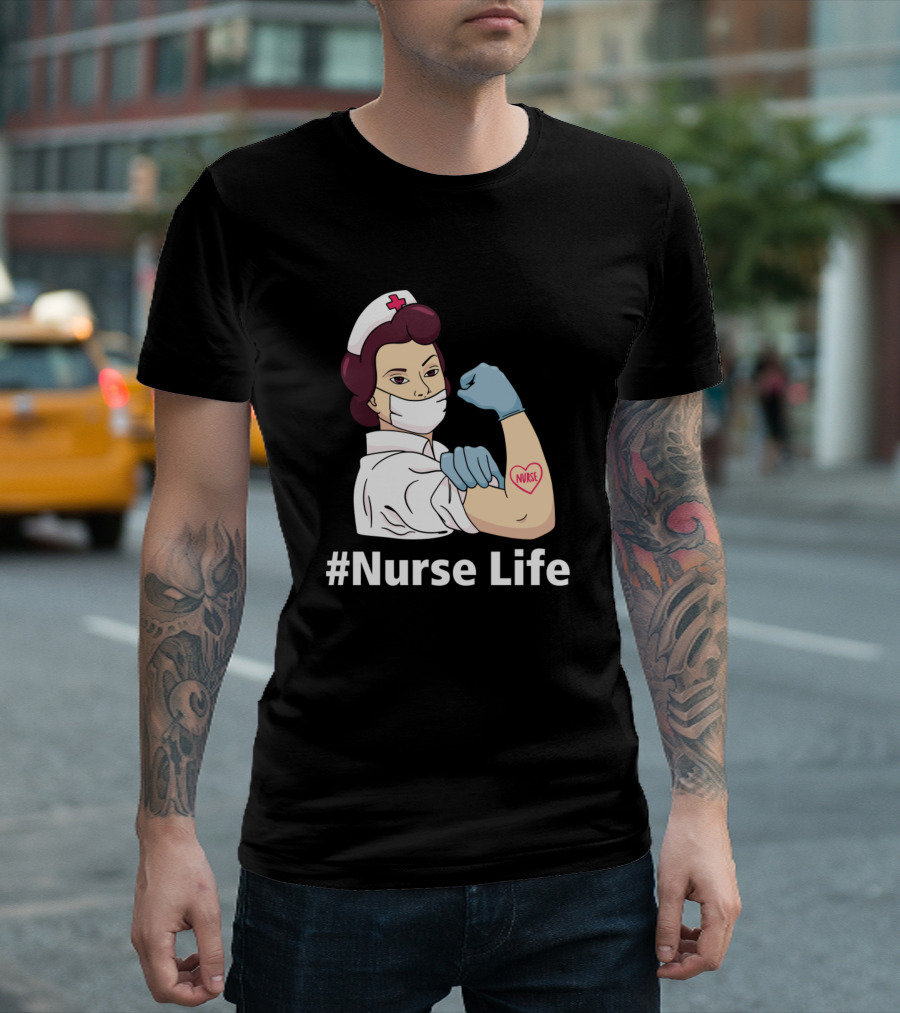 Nurse Life Rosie the Riveter Tattoo T-Shirt