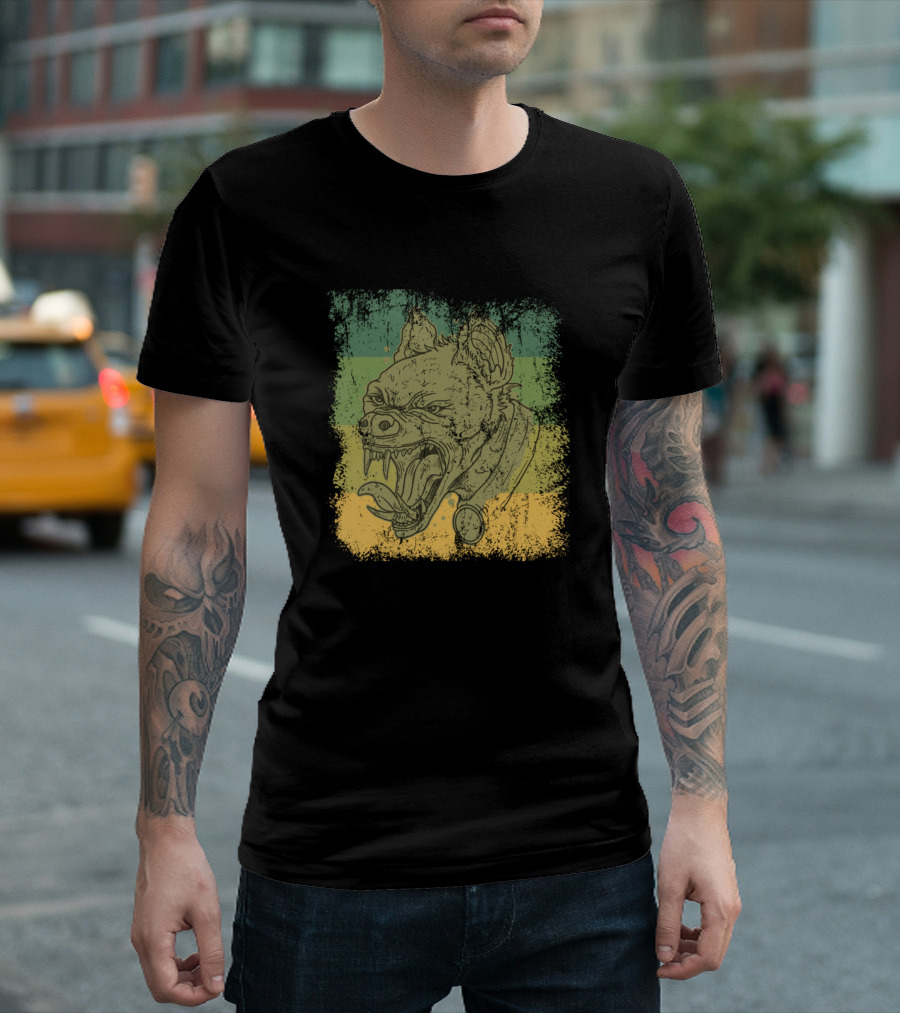 Retro Grunge Hyena Roaring T-Shirt