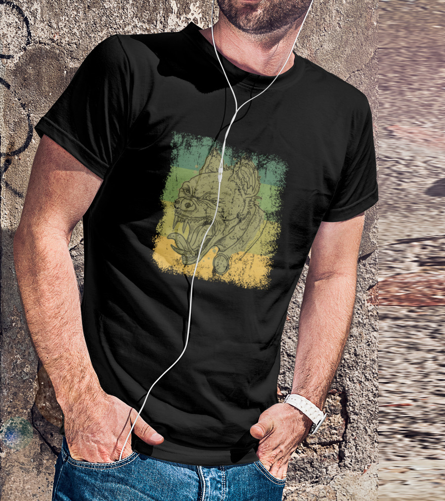 Retro Grunge Hyena Roaring T-Shirt