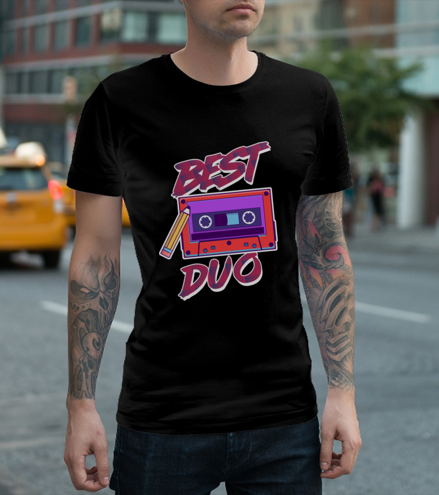 Best Duo Retro Audio Cassette Pencil T-Shirt