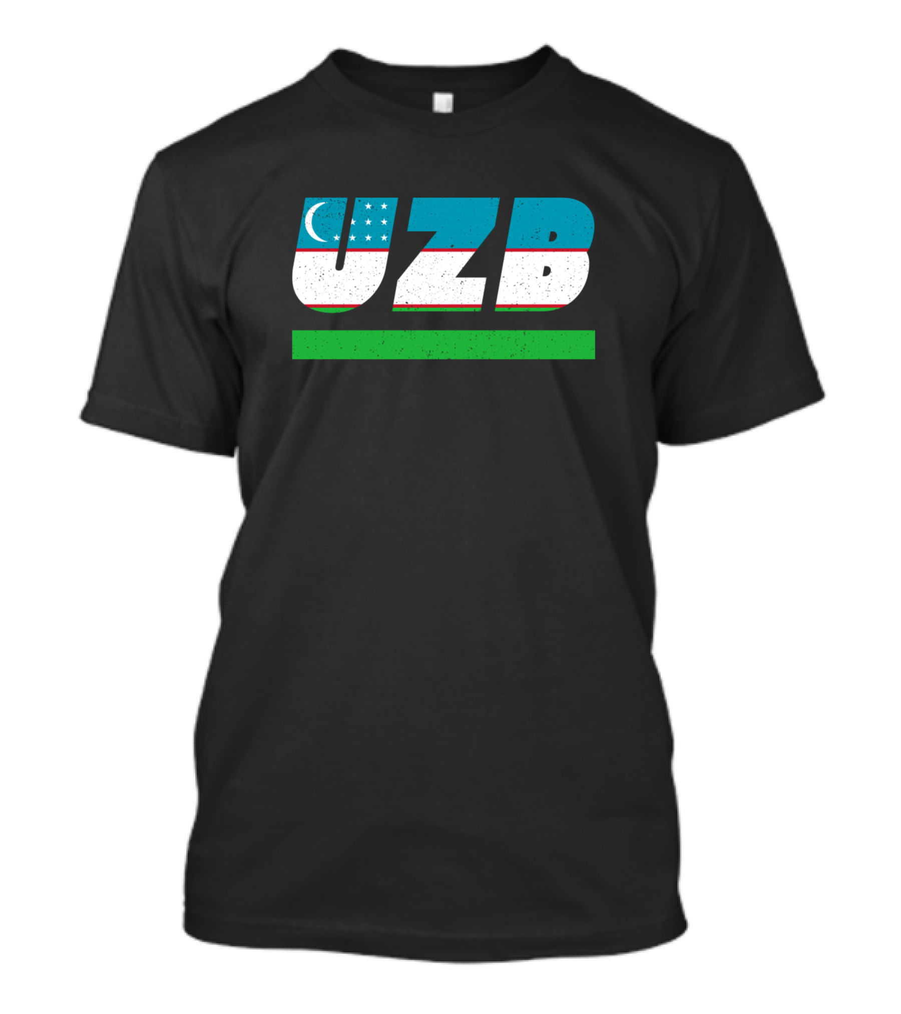 UZB Uzbekistan Flag Colors Iso Code 3166 T-Shirt