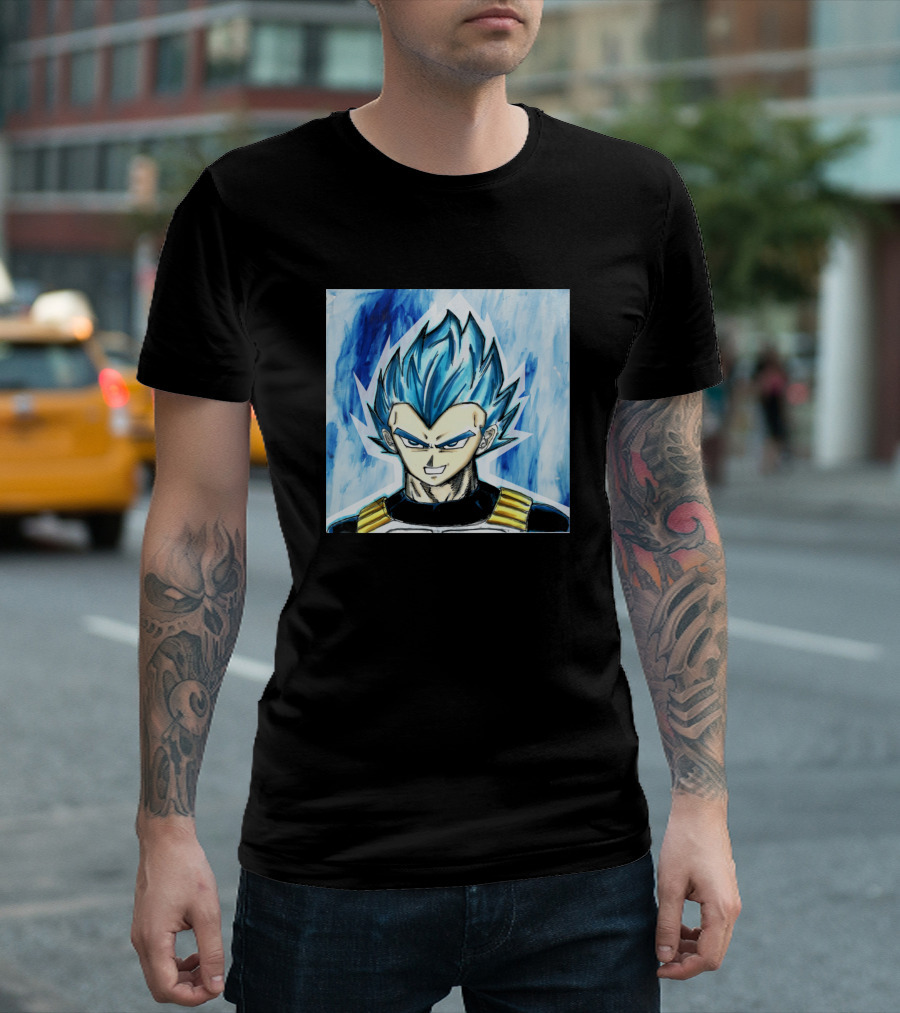 Vegeta Super Saiyan God Blue Dragonball Iconic Character T-Shirt
