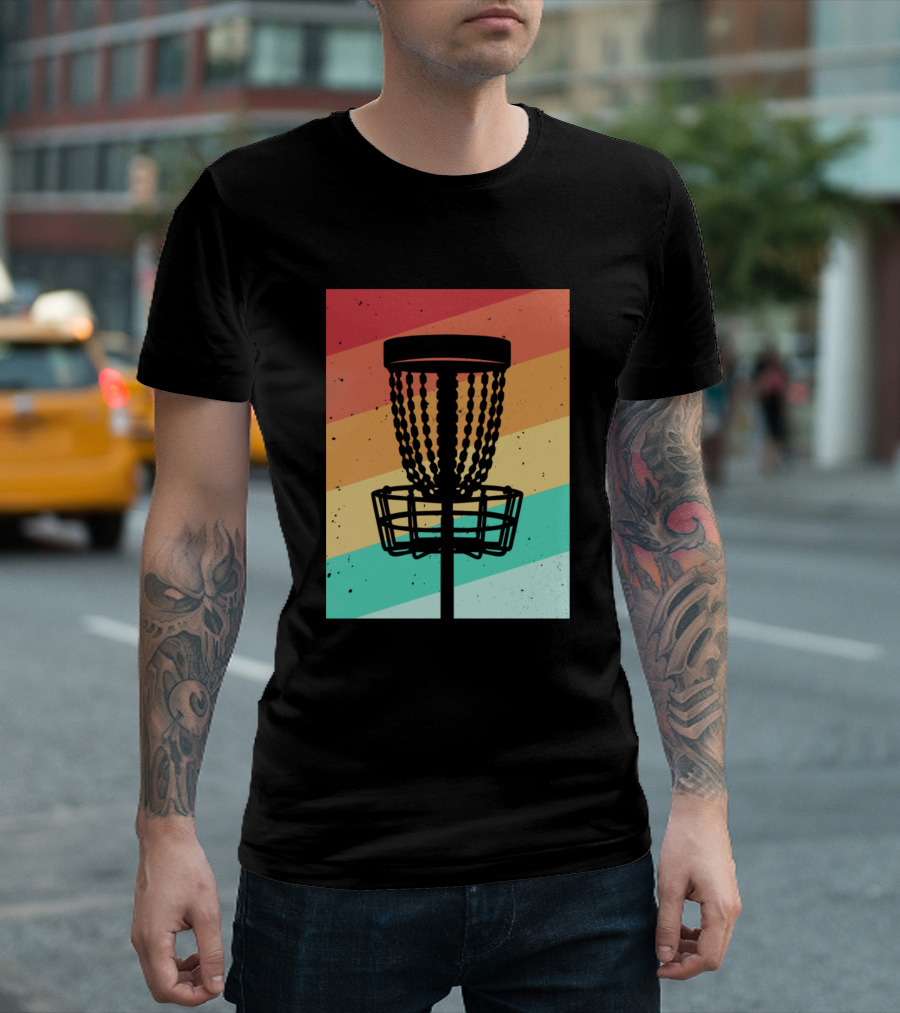 Vintage Disc Golf Frisbee Sport Retro Disc Basket T-Shirt