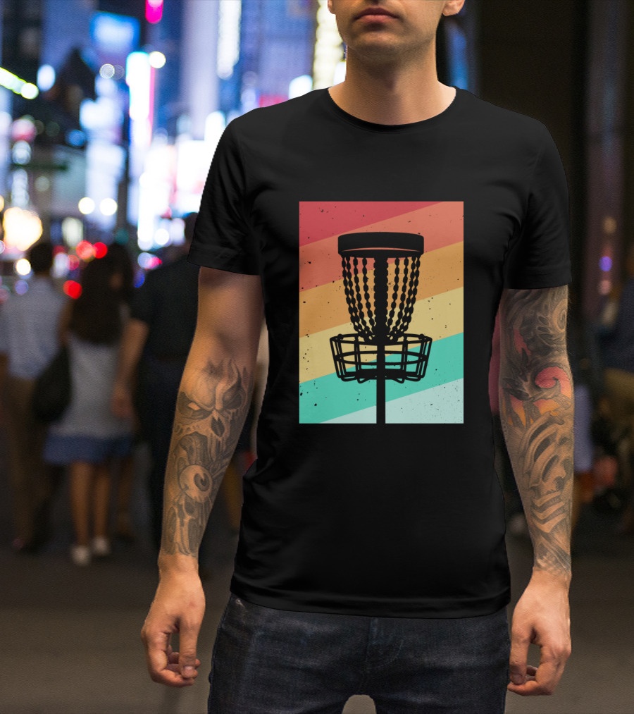 Vintage Disc Golf Frisbee Sport Retro Disc Basket T-Shirt