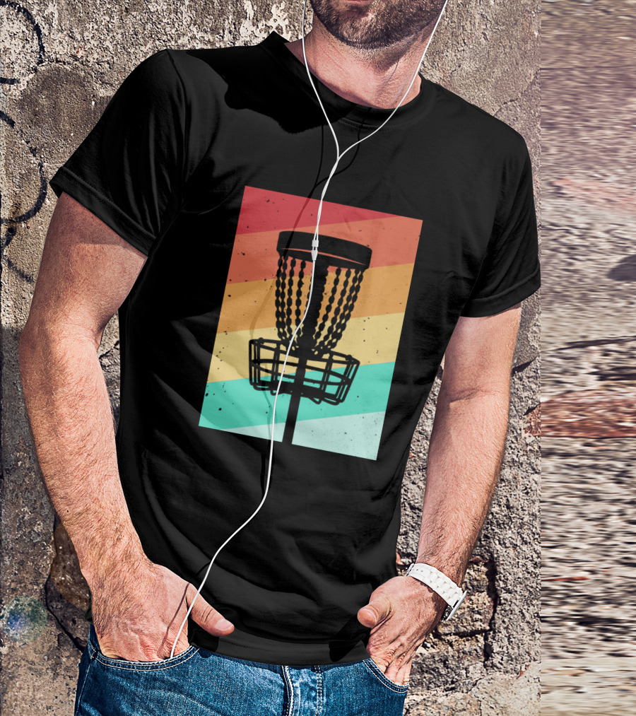 Vintage Disc Golf Frisbee Sport Retro Disc Basket T-Shirt