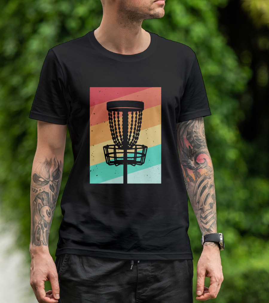 Vintage Disc Golf Frisbee Sport Retro Disc Basket T-Shirt