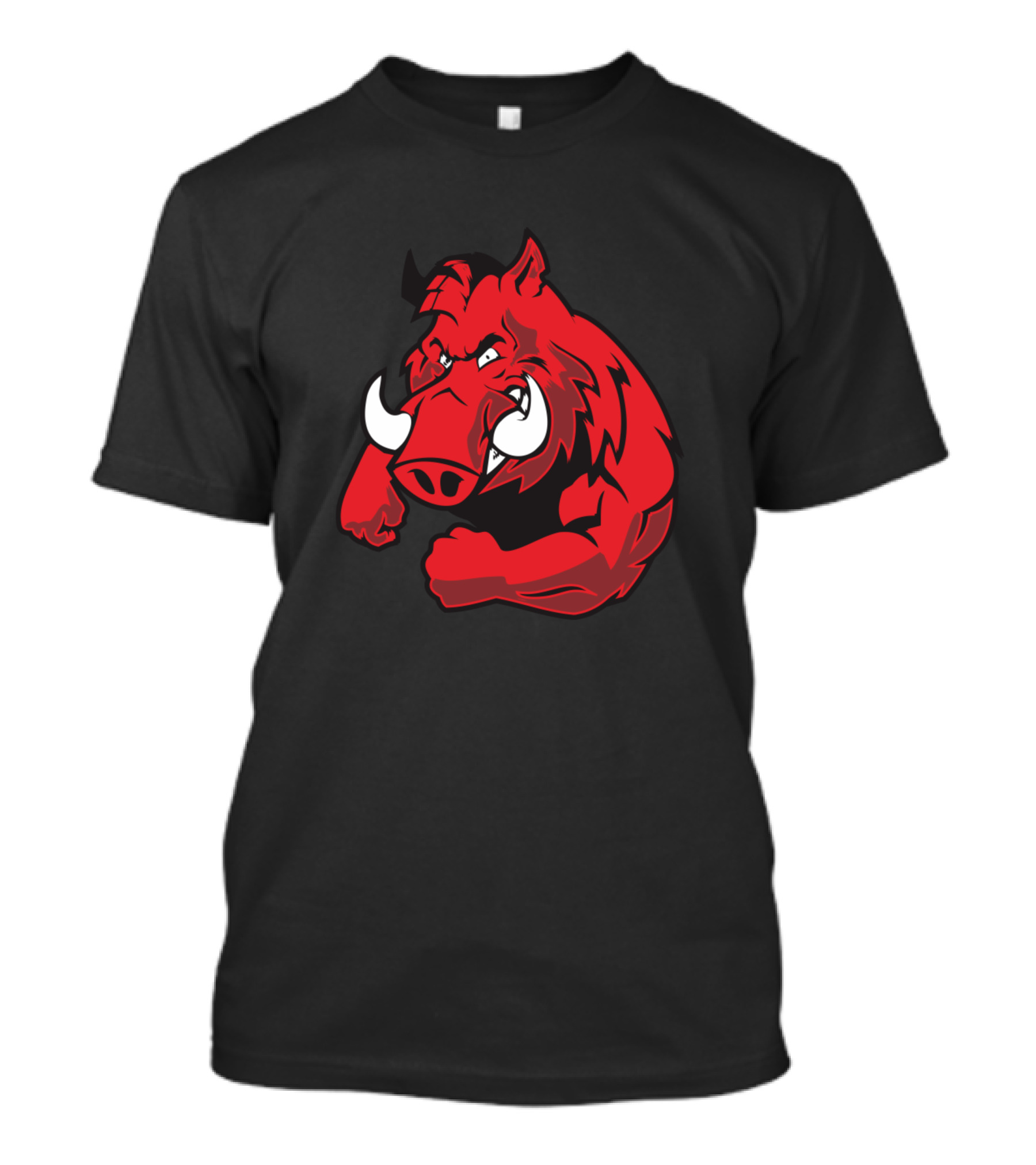Red Angry Wild Boar Emblem T-Shirt
