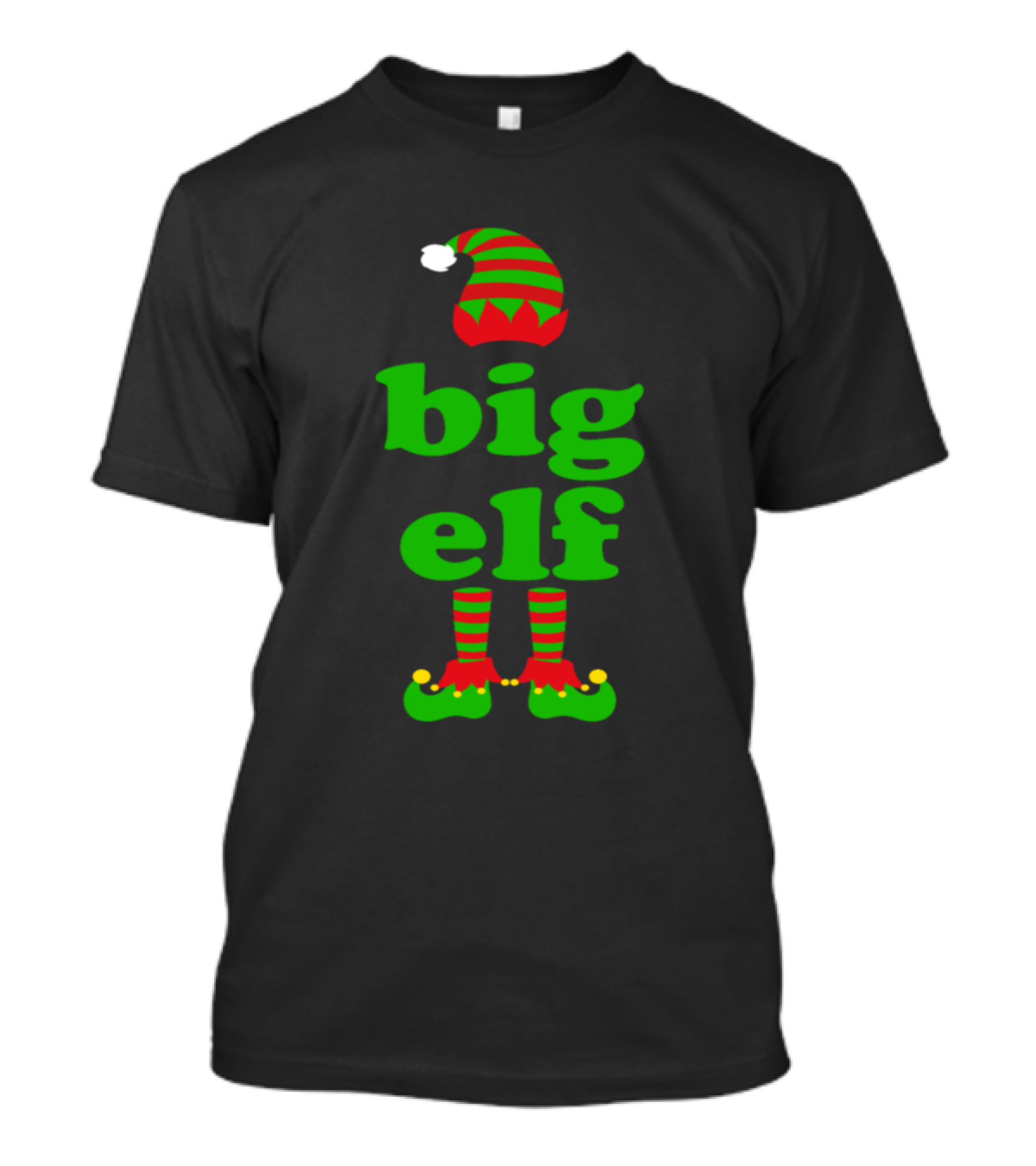 Big Elf Christmas Costume With Hat And Shoes T-Shirt