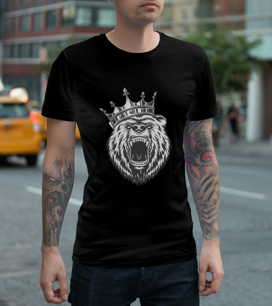 Gorilla Kings Crowned Roaring Bear T-Shirt