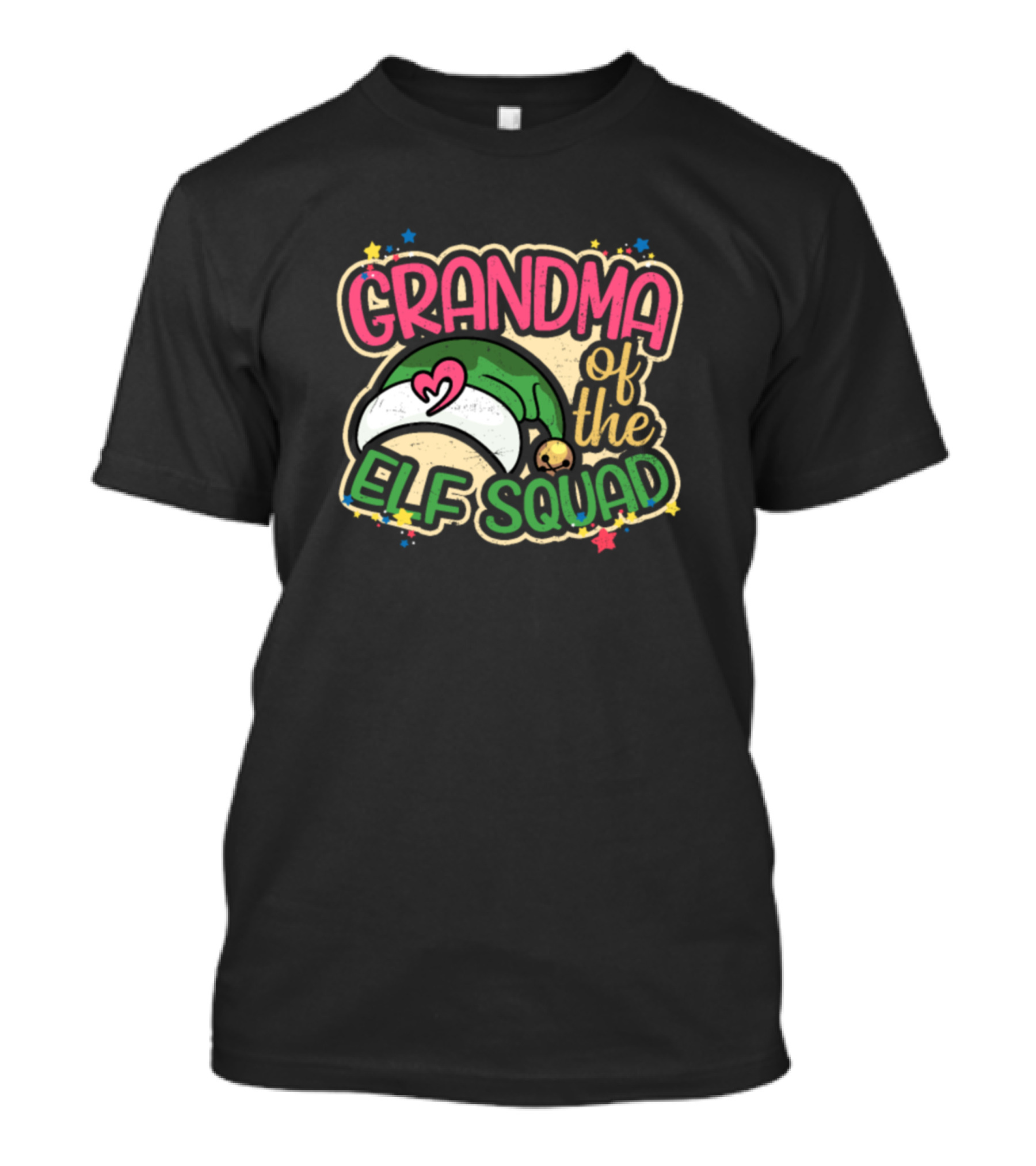 GRANDMA OF THE ELF SQUAD With Festive Hat And Stars T-Shirt