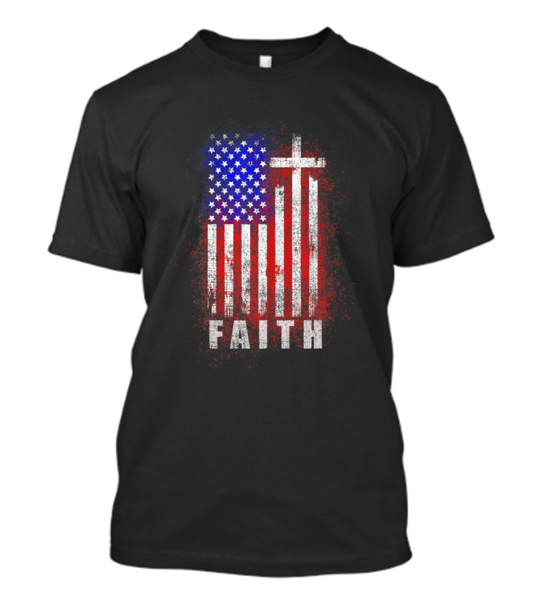 American Flag Jesus Cross Faith Patriotic Christian Love T-Shirt
