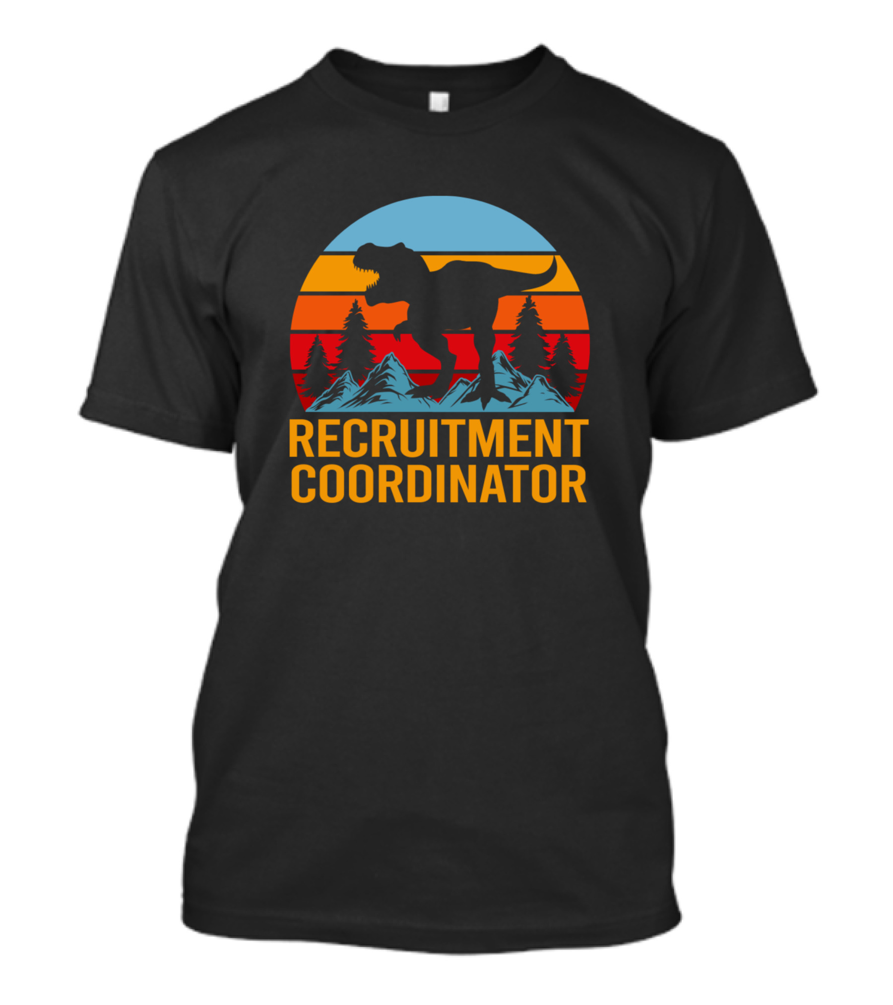 Recruitment Coordinator Dinosaur Retro Sunset Adventure T-Shirt