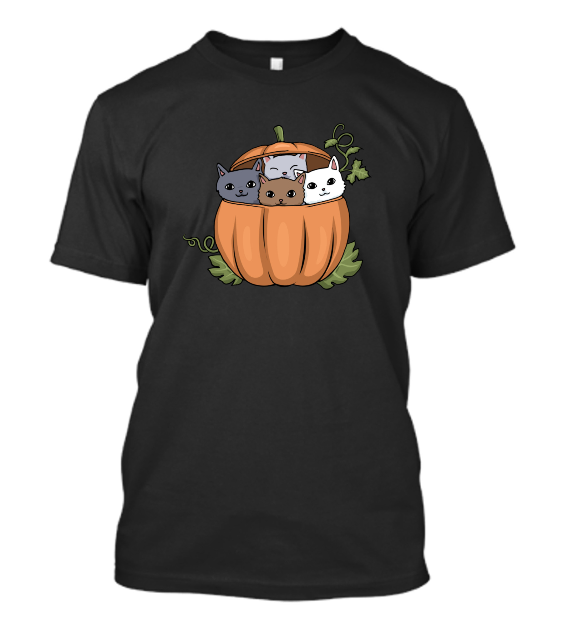 Thanksgiving Cat Pumpkin Pie Mom Cute Kitten Trio In Pumpkin T-Shirt