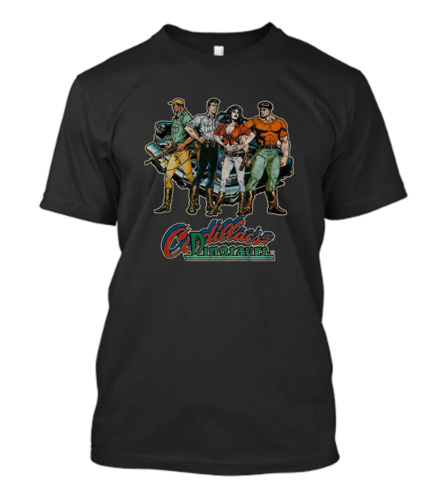 Cadillacs And Dinosaurs Comic Characters Retro Adventure T-Shirt
