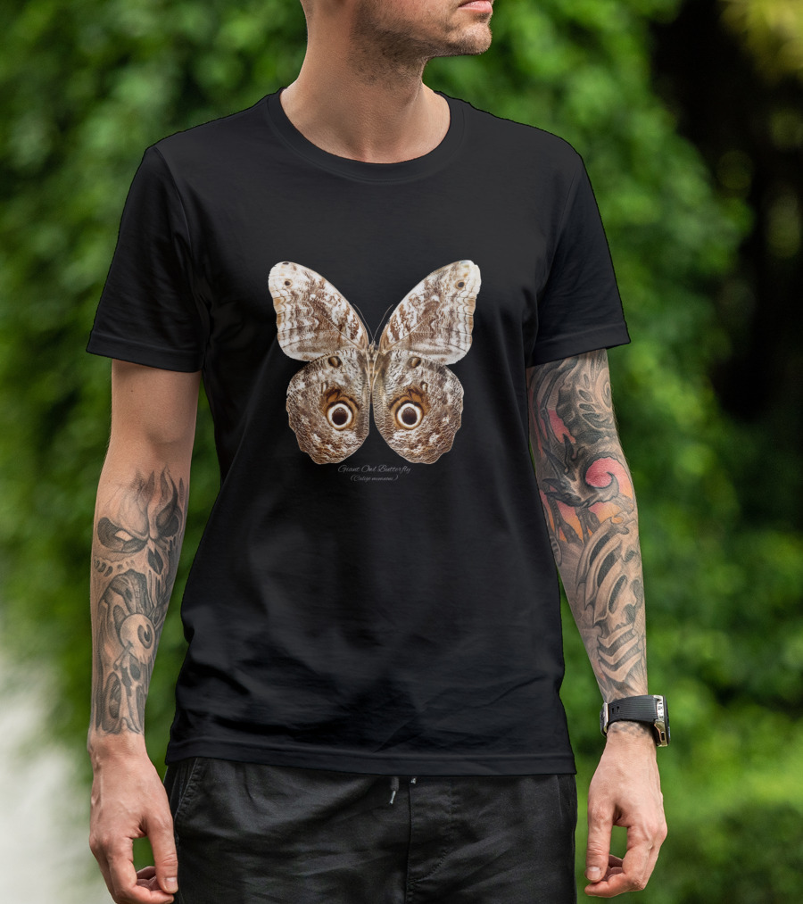 Giant Owl Butterfly Caligo Memnon Detailed Watercolor T-Shirt