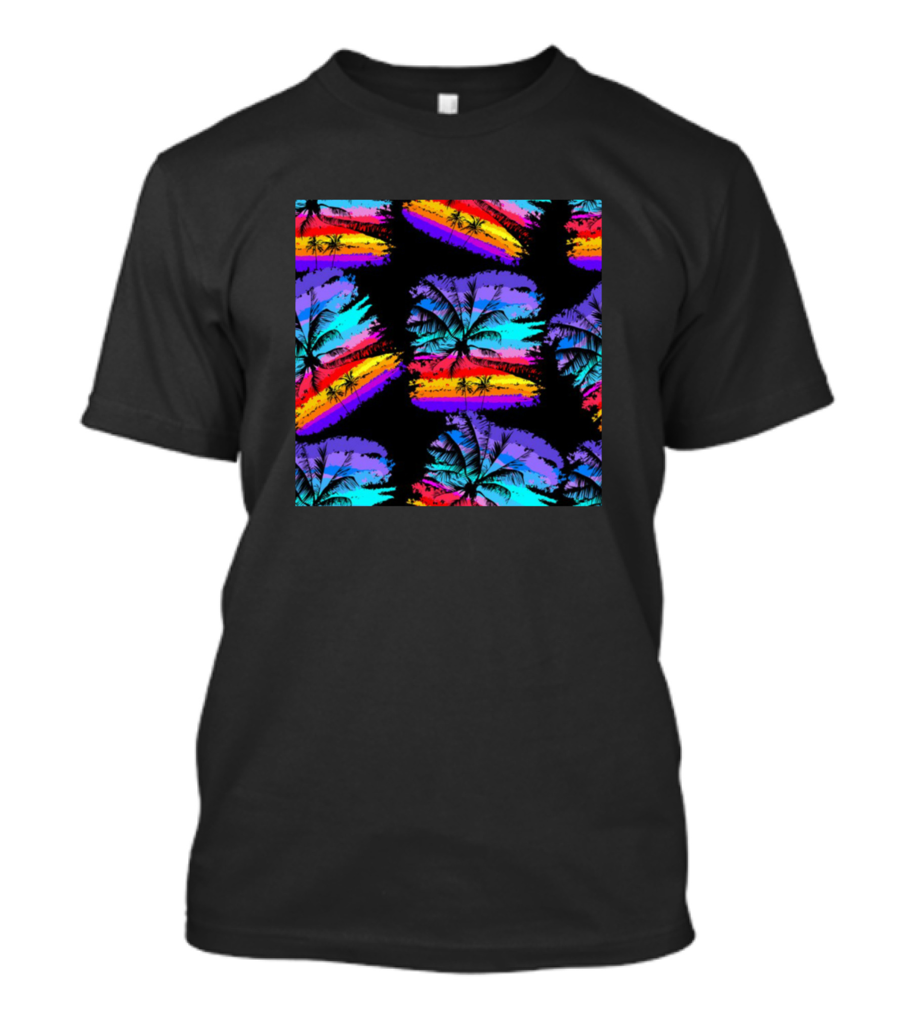 Hawaiian Islands Vibrant Palm Tree Sunset T-Shirt