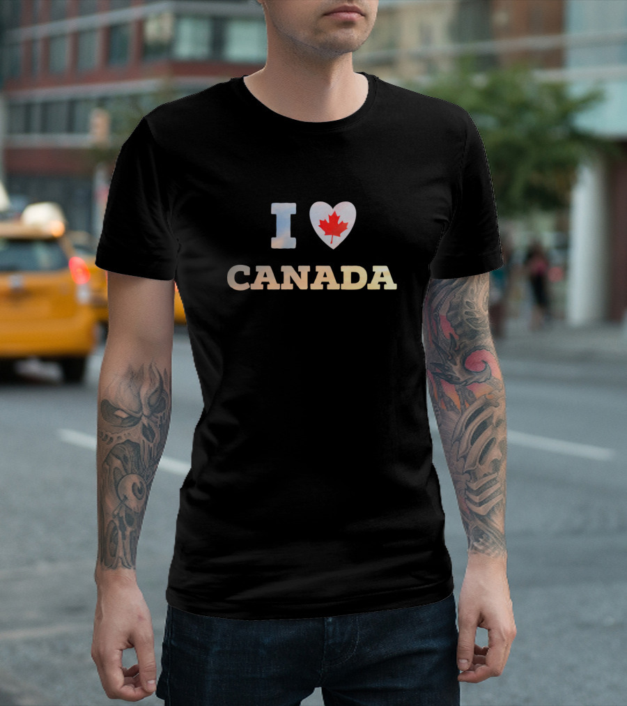 I Heart Canada Maple Leaf Passion Icehockey T-Shirt