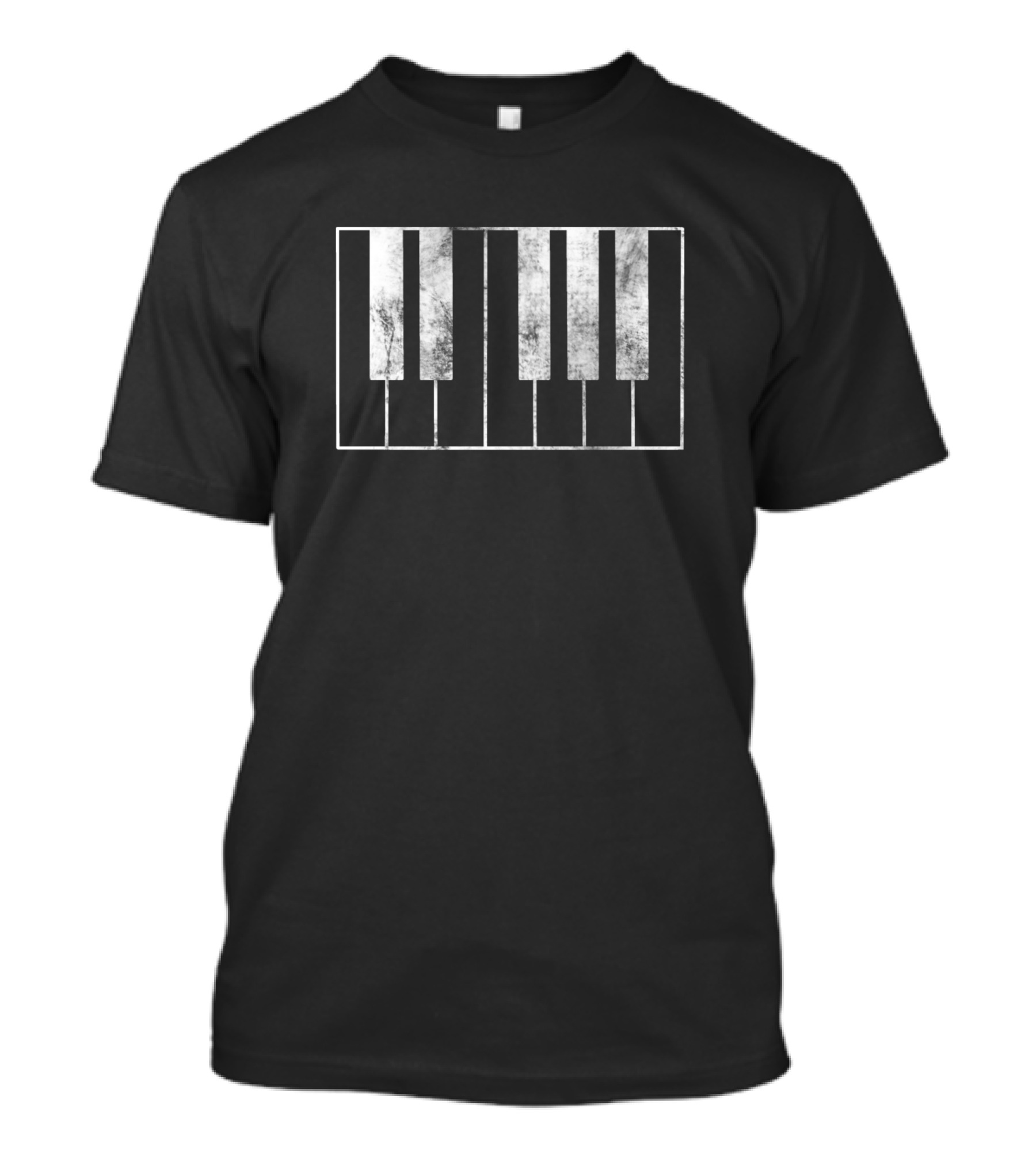 Piano Key Monochrome Minimalist Musical T-Shirt