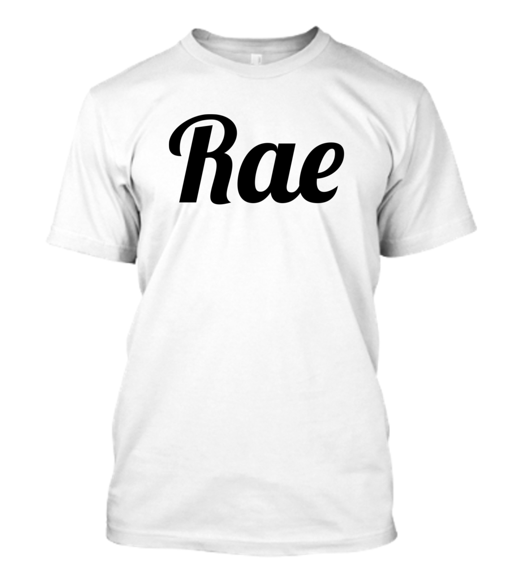 Rae Black Script Minimalist Text T-Shirt