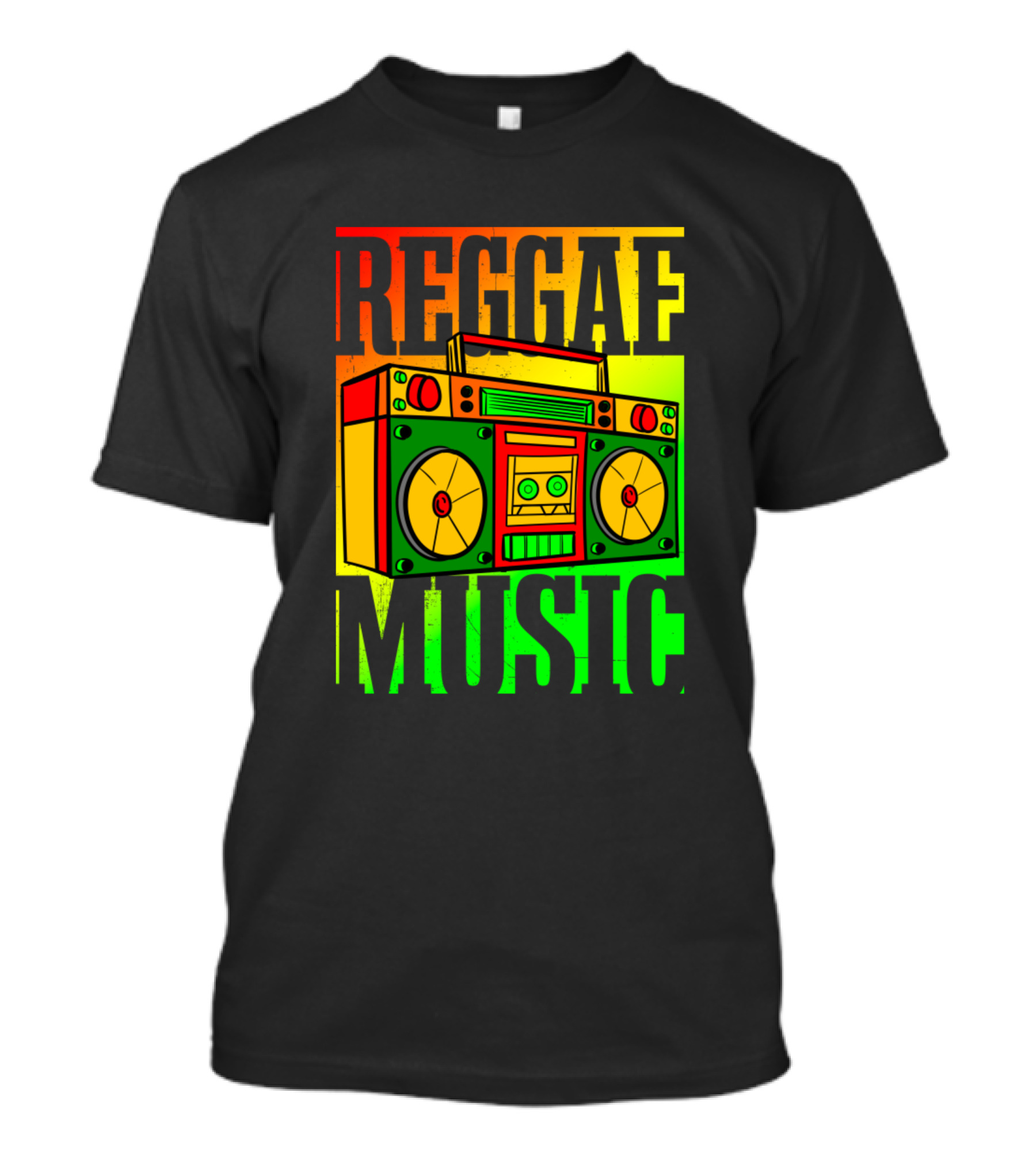 Reggae Music Boombox Vintage Jamaican Vinyls T-Shirt
