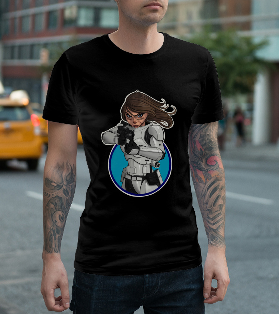 Stormtrooper Pin Up Female Warrior T-Shirt