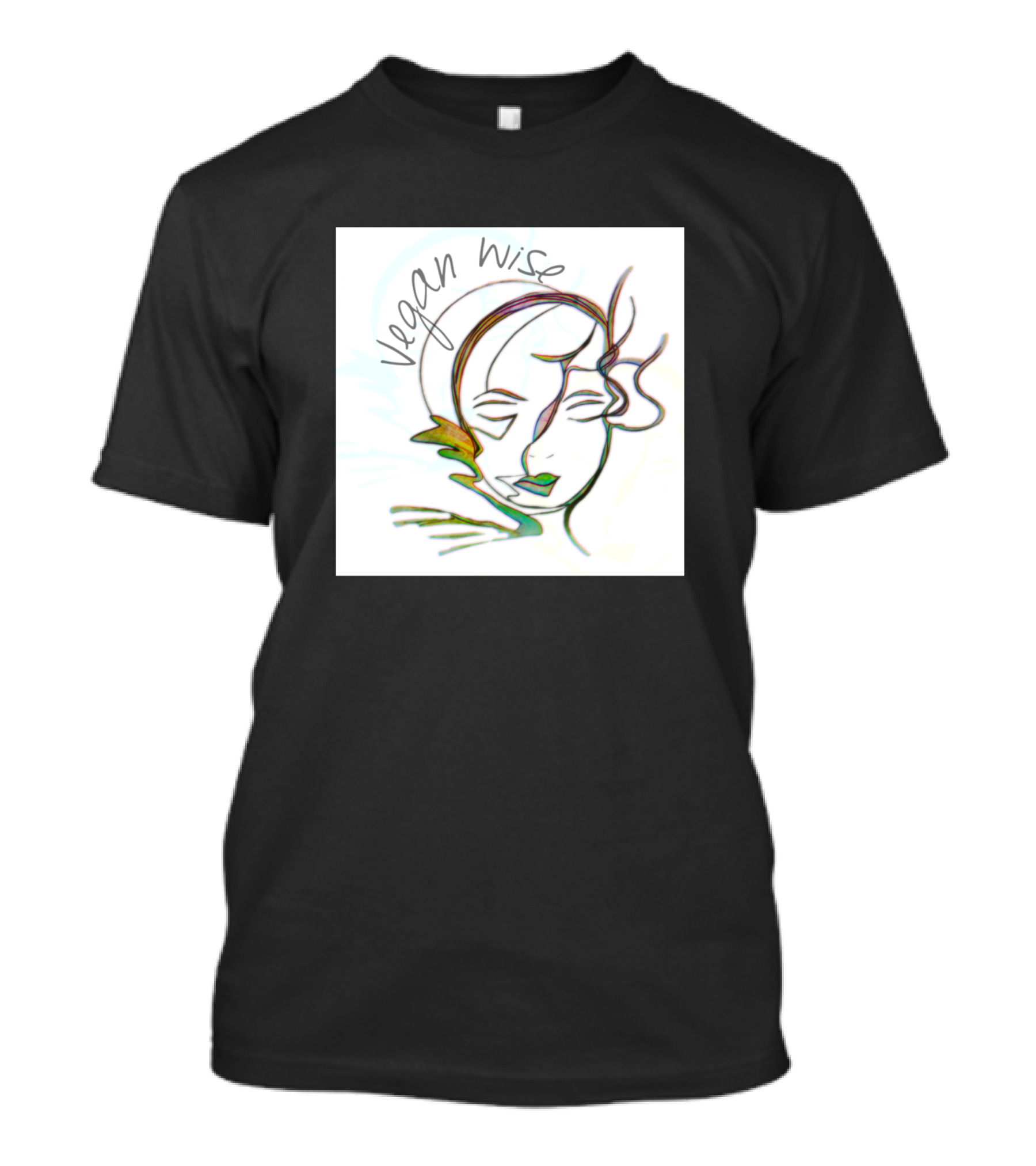 Vegan Wise Abstract Face Line T-Shirt