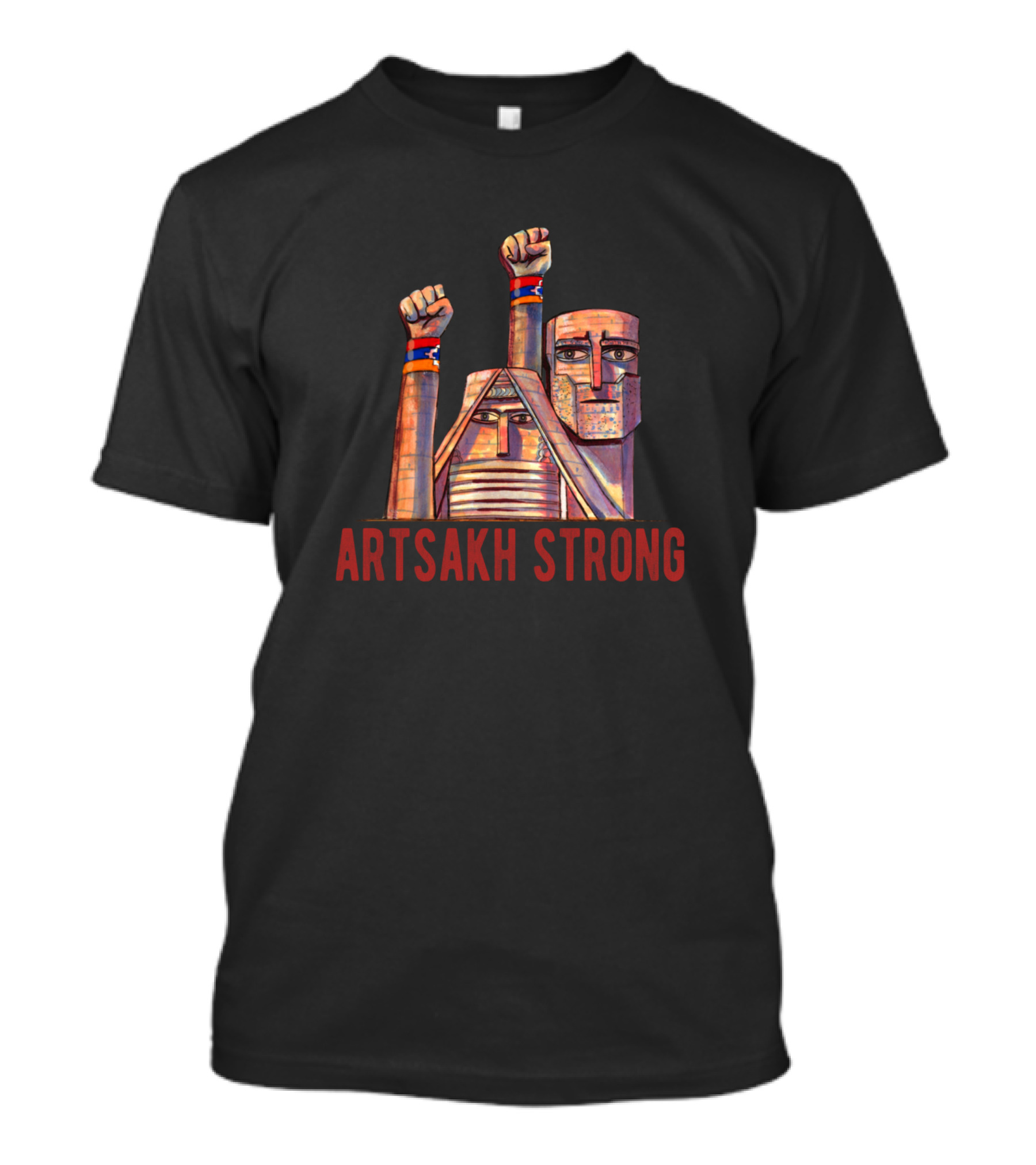 Artsakh Strong Monument With Raised Fists T-Shirt