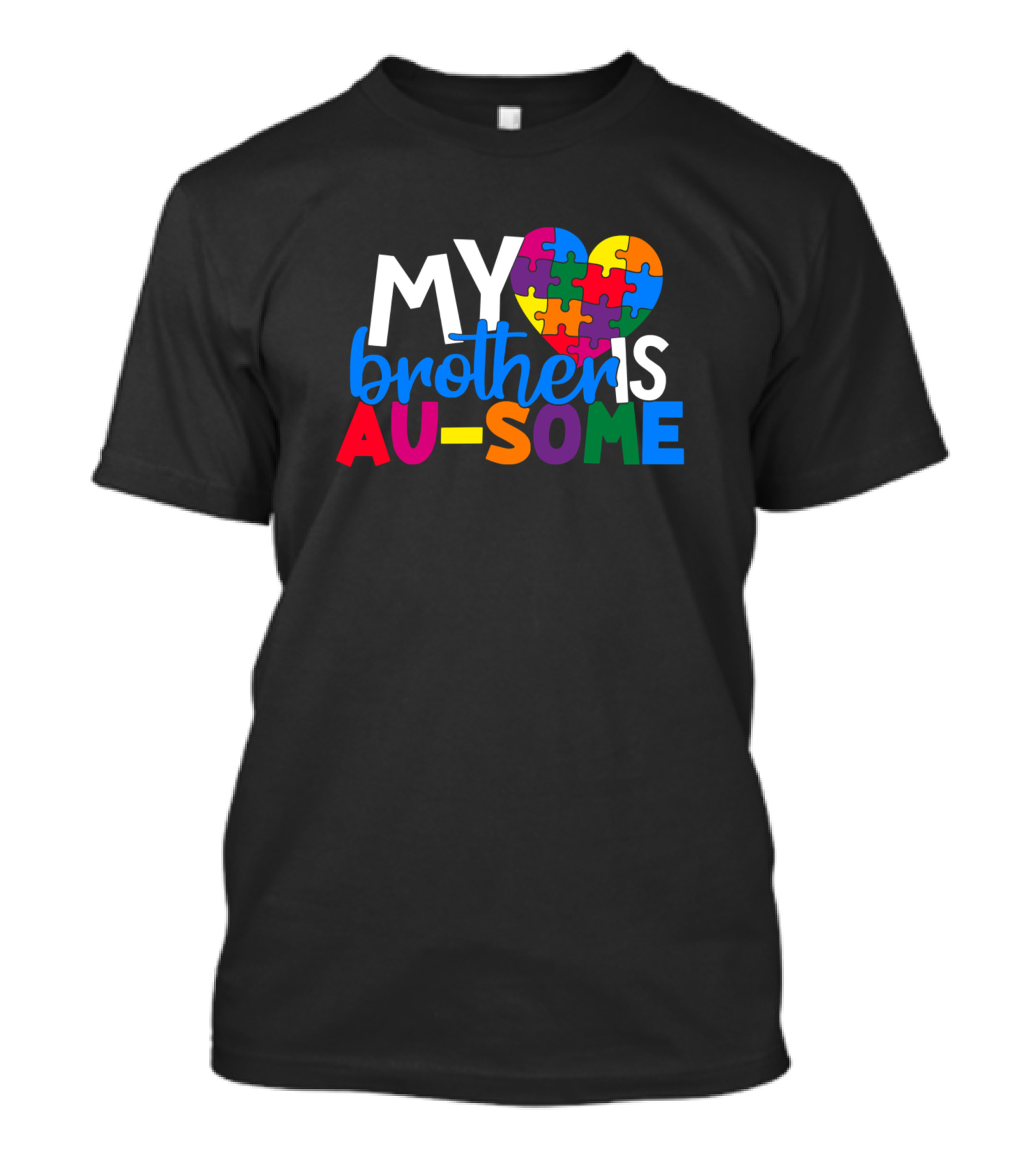 Autism Awareness My Brother Is Ausome Puzzle Heart T-Shirt