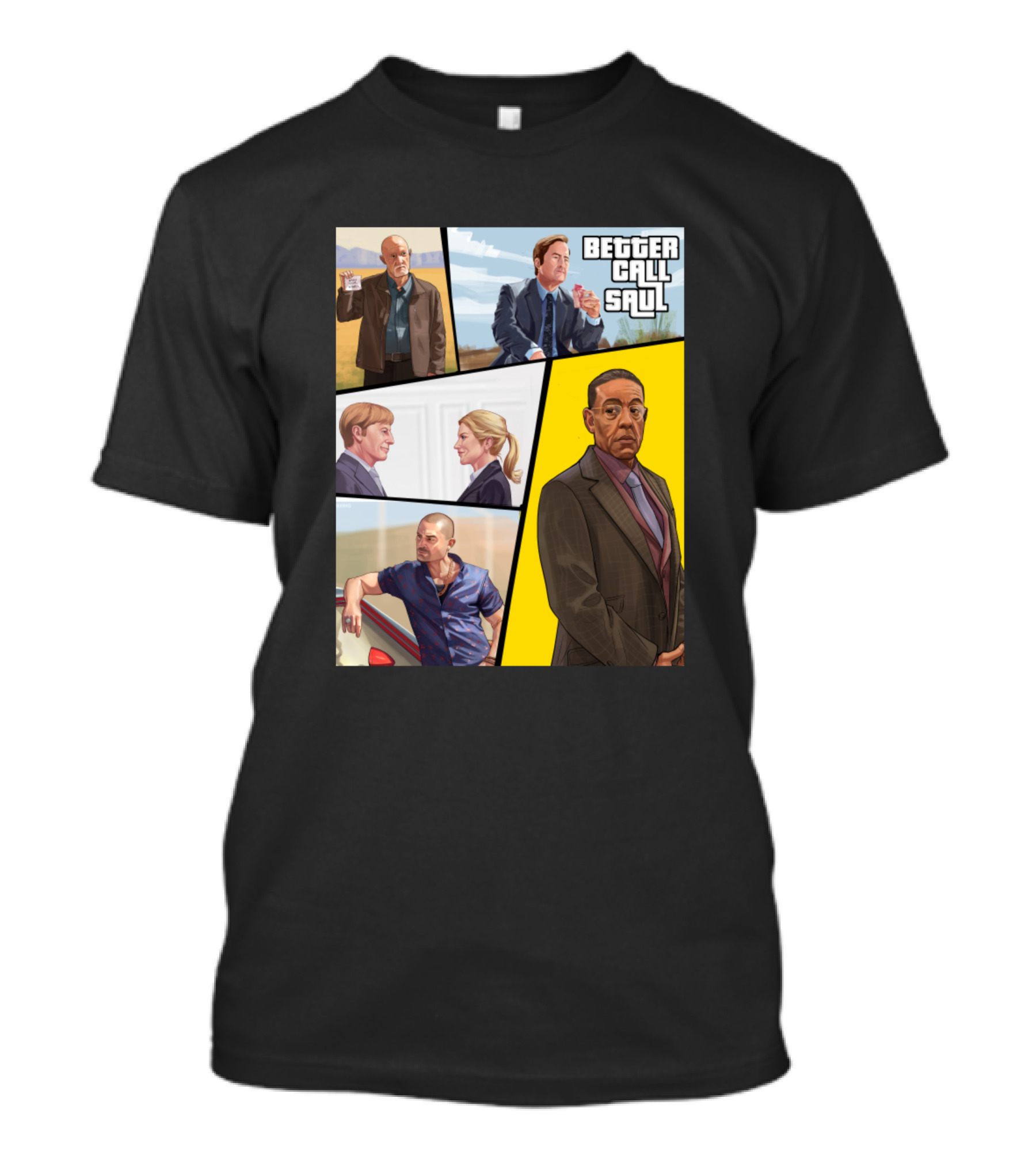 Better Call Saul Grand Theft Auto Style Characters Collage T-Shirt