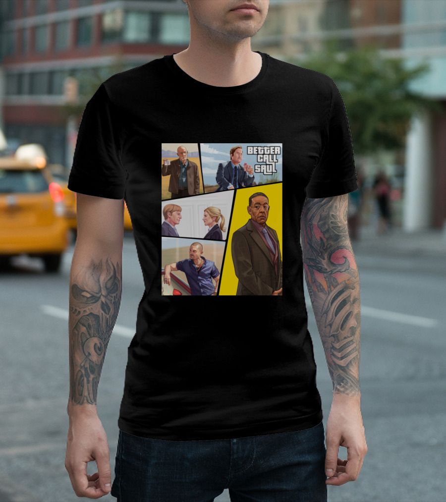 Better Call Saul Grand Theft Auto Style Characters Collage T-Shirt