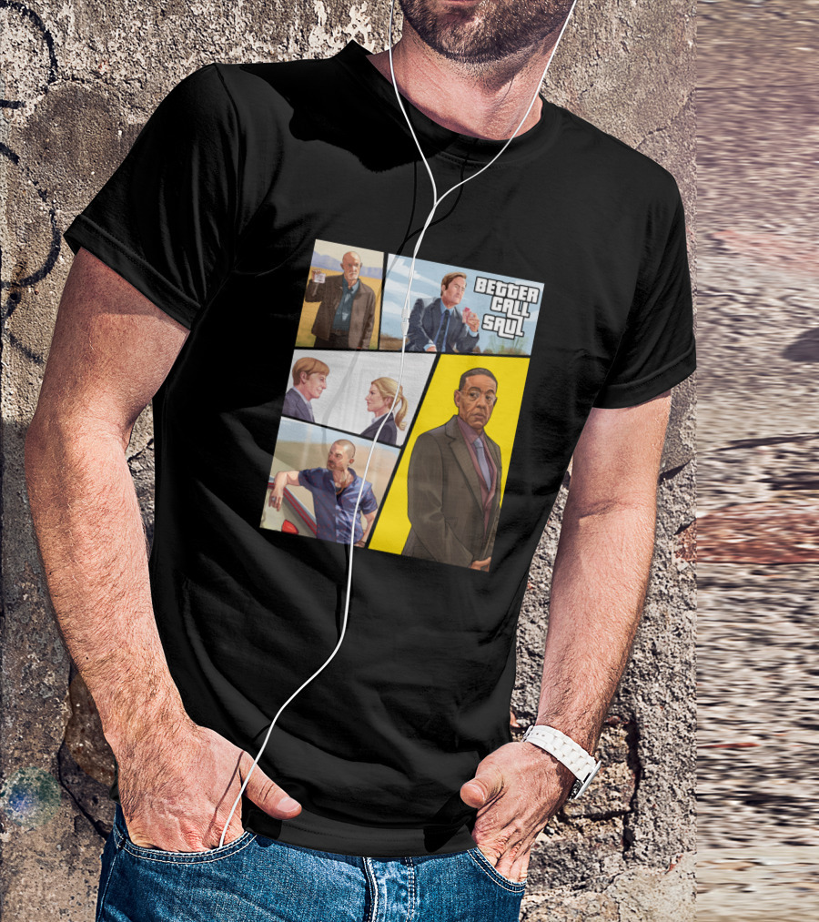 Better Call Saul Grand Theft Auto Style Characters Collage T-Shirt