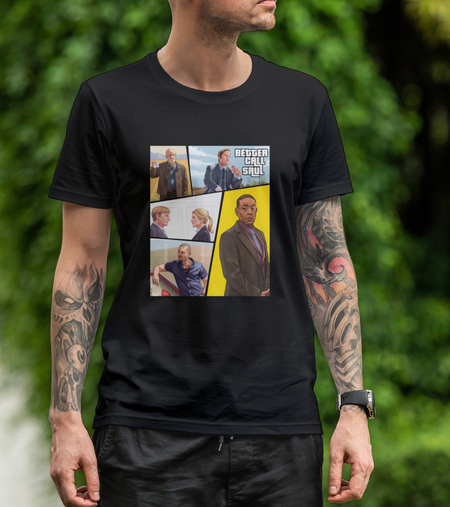 Better Call Saul Grand Theft Auto Style Characters Collage T-Shirt