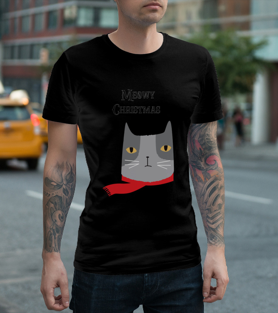 Meowy Christmas Cat Lover T-Shirt
