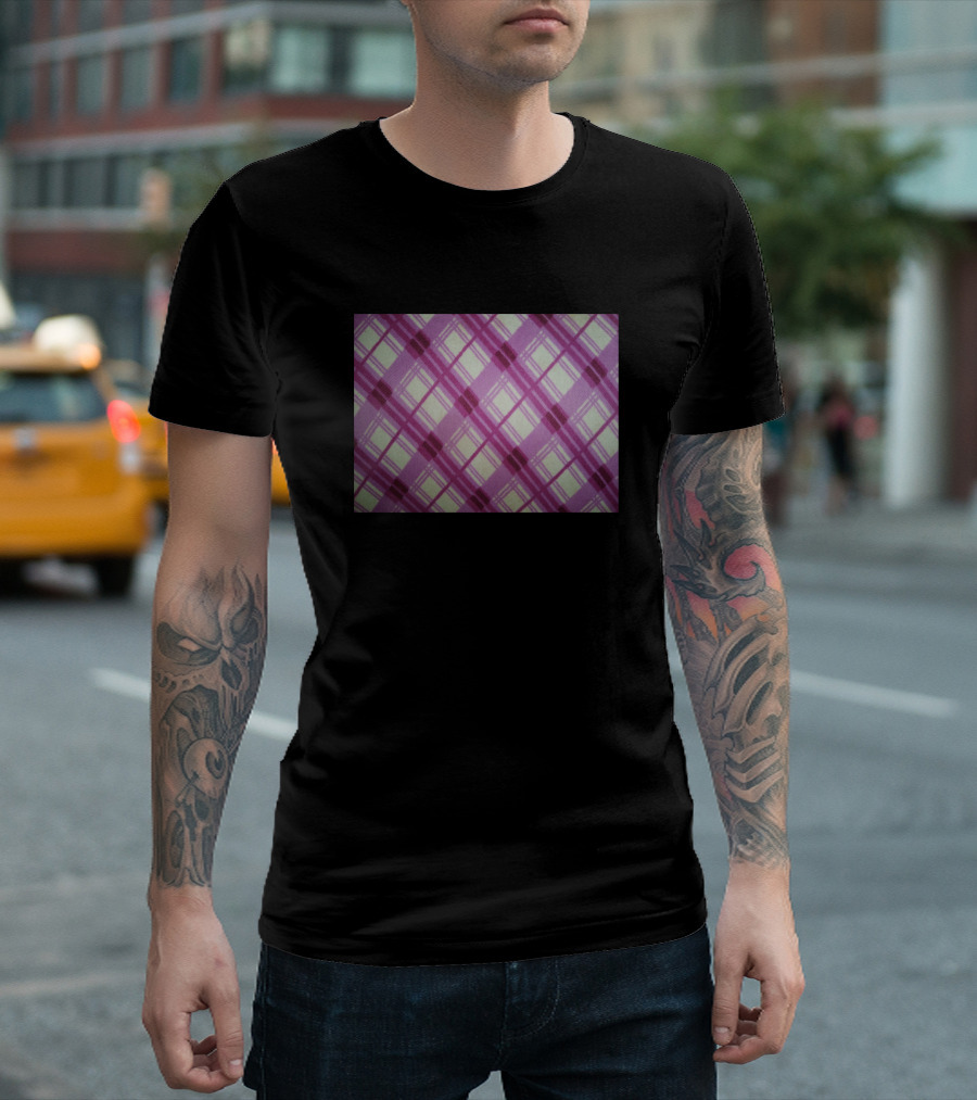 Classic Pink Purple Plaid T-Shirt