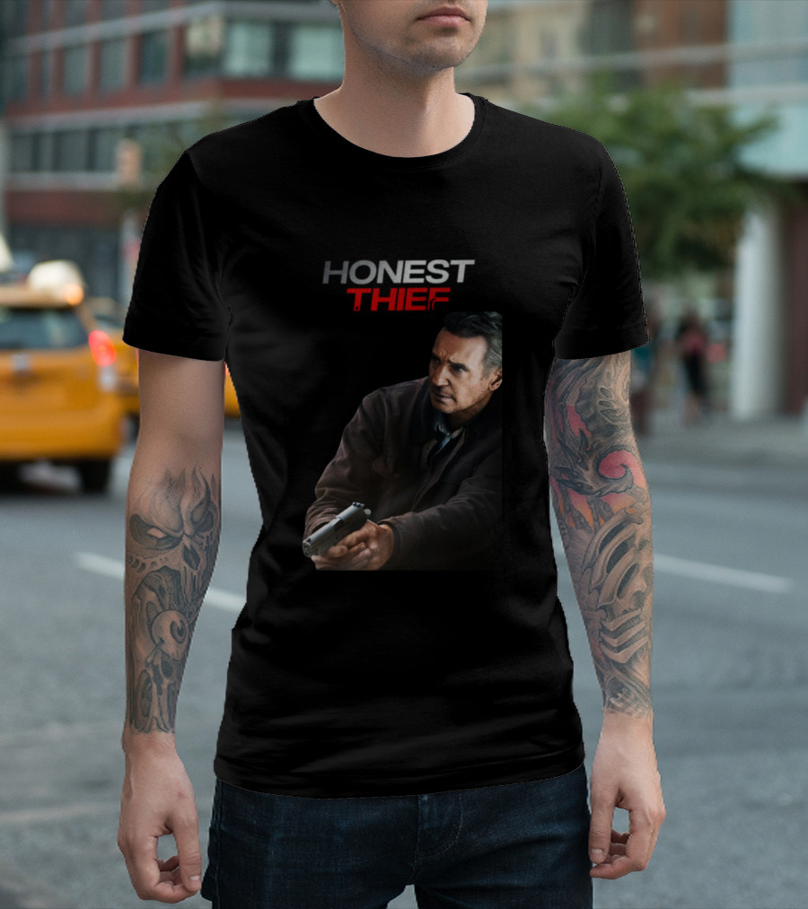 HONEST THIEF Liam Neeson Movie Cover T-Shirt