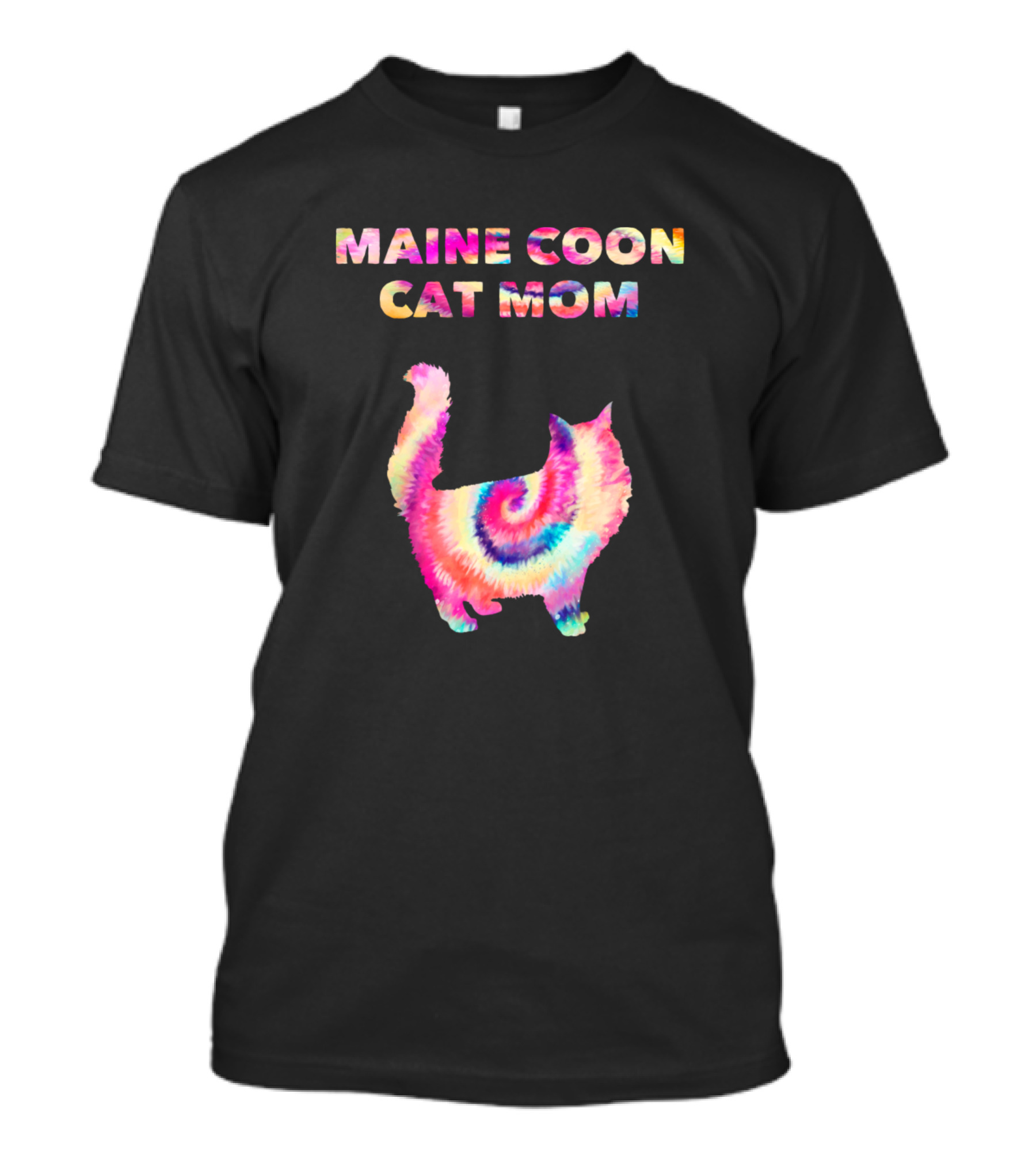 Maine Coon Cat Mom Tie Dyed T-Shirt