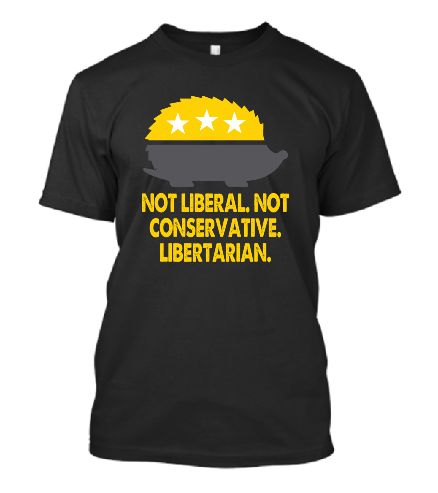 Not Liberal Not Conservative Libertarian Hedgehog Stars T-Shirt