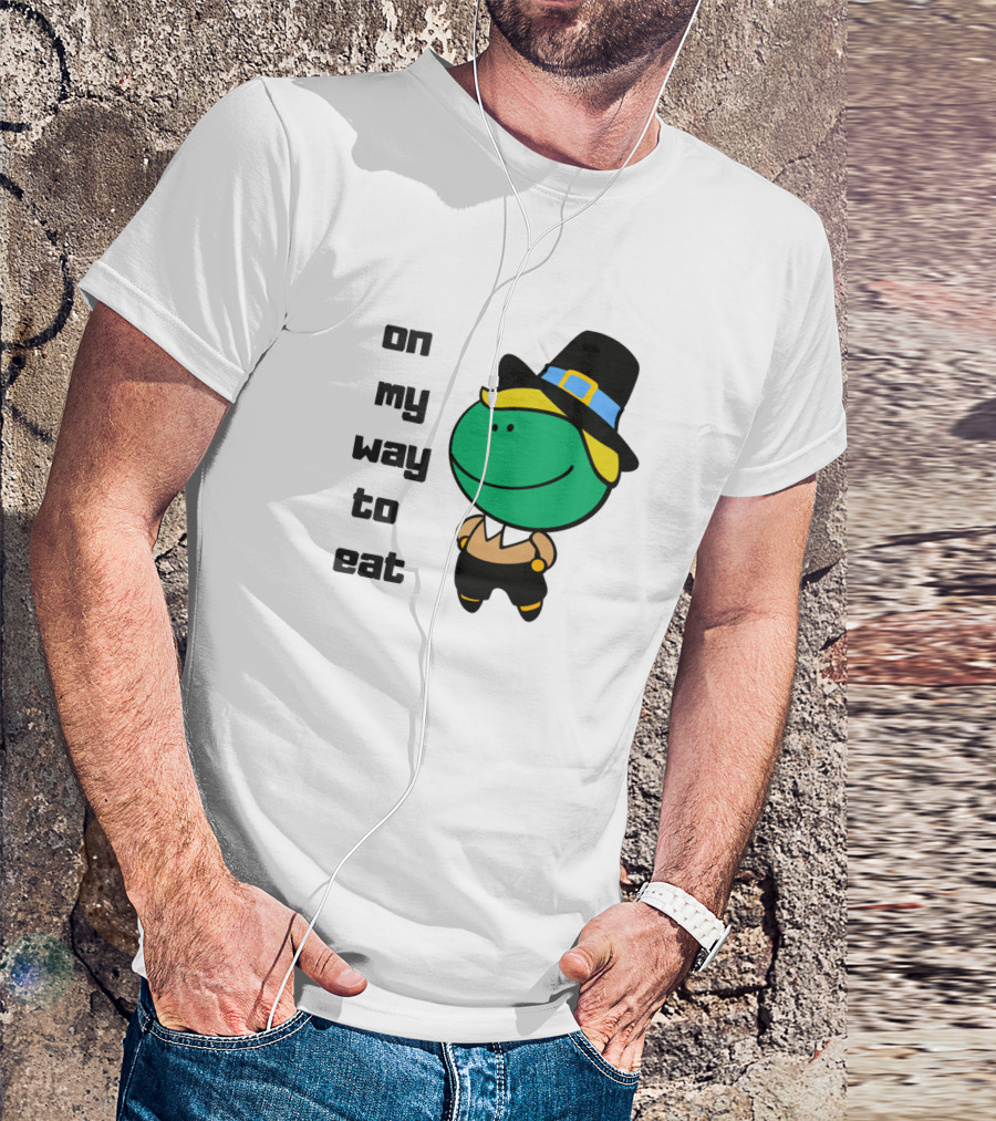 On My Way To Eat Thanksgiving Pilgrim Mashup T-Shirt