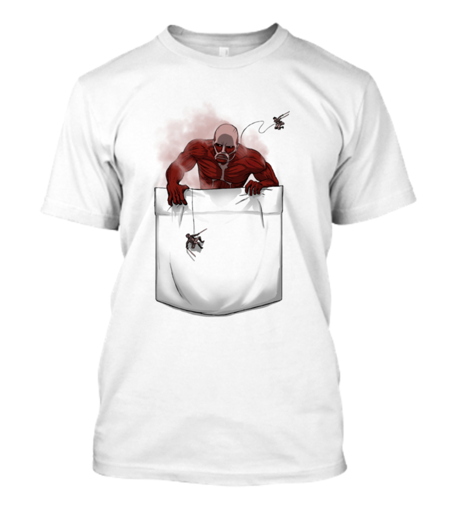 Pocket Titan Attack Colossal Titan Eren Manga Anime Giants T-Shirt