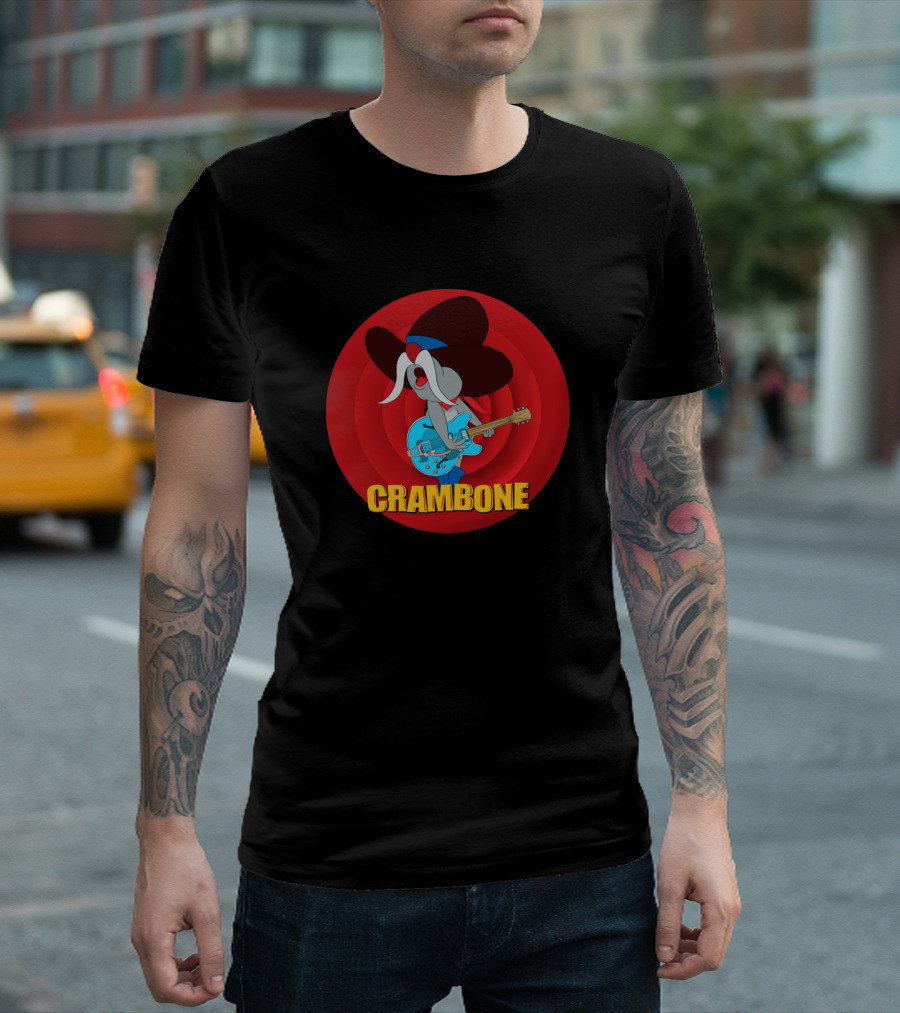 Crambone Uncle Pecos Guitar Blue Hat Red Circle T-Shirt