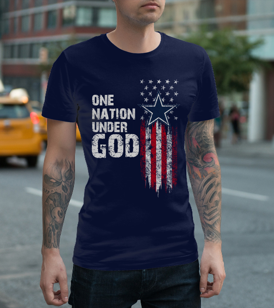 One Nation Under God Dallas Cowboys Star And Stripes T-Shirt