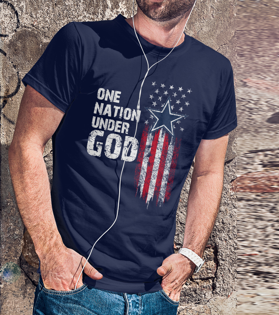 One Nation Under God Dallas Cowboys Star And Stripes T-Shirt