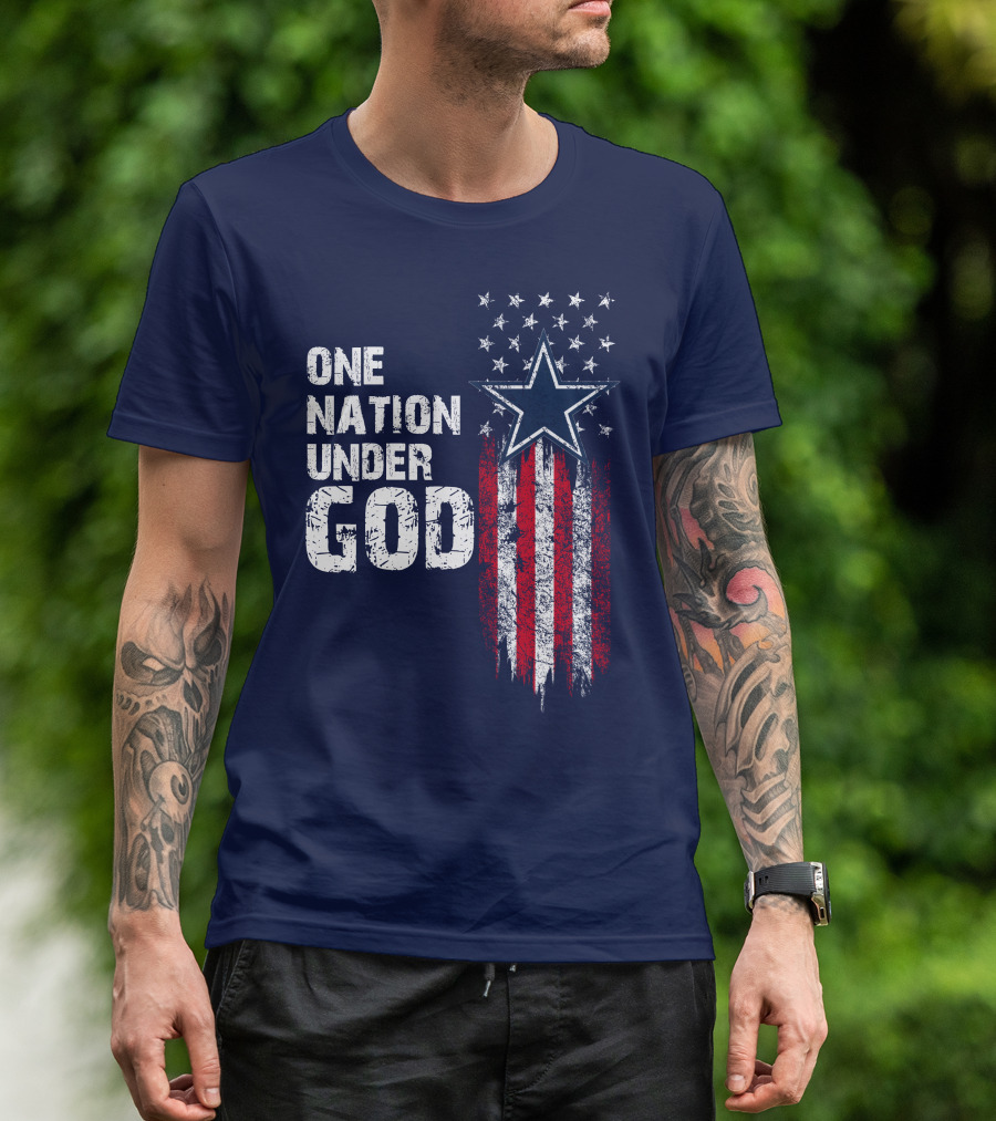 One Nation Under God Dallas Cowboys Star And Stripes T-Shirt