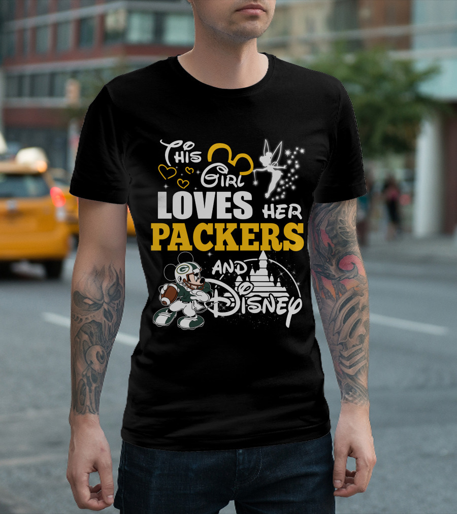 This Girl Loves Her Packers And Disney T-Shirt